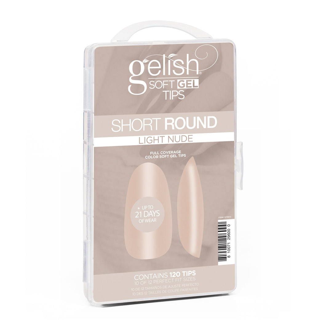 Light Nude Soft Gel Tip- Short Round 120ct