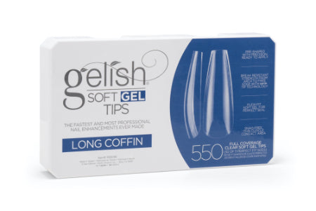 Soft Gel Tips-Long Coffin 550 ct.