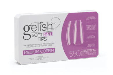 Soft Gel Tips-Medium Coffin 550 ct.